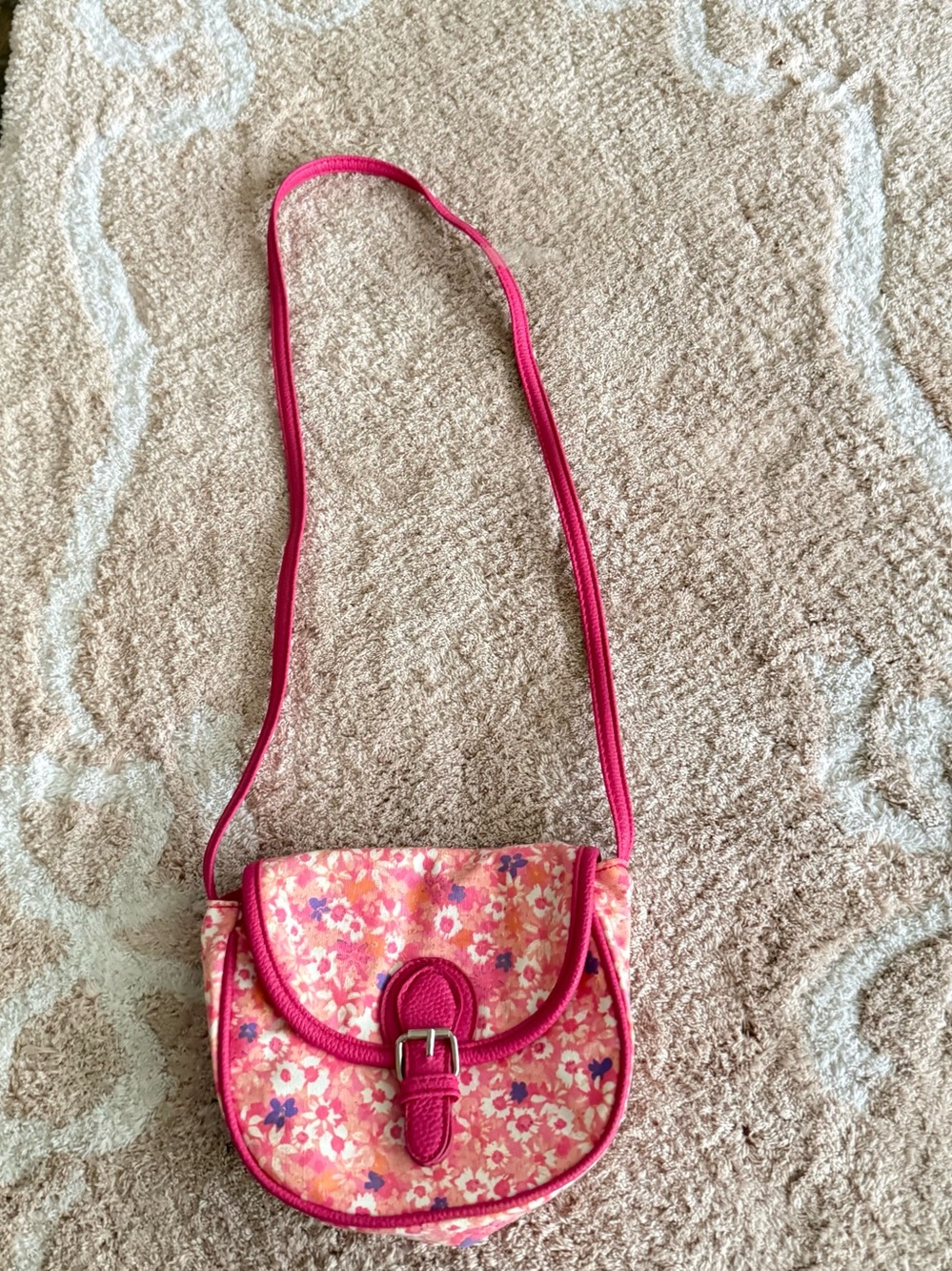Pink Floral Crossbody Bag